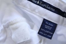 画像5: 90s メキシコ製 ポロ ラルフローレン TYLER SHORT ツータック コットン チノ ショートパンツ 白 W34★150 ショーツ (5)