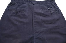 画像4: 90s メキシコ製 ポロ ラルフローレン TYLER SHORT ツータック コットン チノ ショートパンツ ナス紺 フェード W32★143 ショーツ (4)