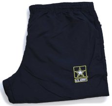 画像1: 11 米軍 U.S.ARMY ロゴ刺繍 APFU トレーニング ナイロンパンツ 黒 L/S★11 IPFU (1)