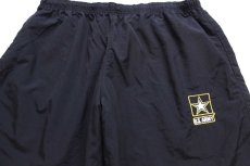 画像4: 米軍 U.S.ARMY ロゴ刺繍 APFU トレーニング ナイロンパンツ 黒★17 IPFU (4)