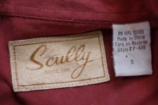 画像5: 00s Scully 刺繍入り ヨーク切り替え 半袖 シルク ウエスタンシャツ バーガンディ×マスタード S (5)