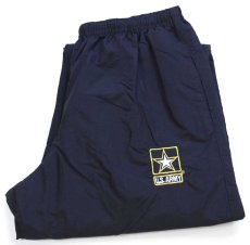 画像1: 15 米軍 U.S.ARMY ロゴ刺繍 APFU トレーニング ナイロンパンツ 黒 M/R★06 IPFU (1)