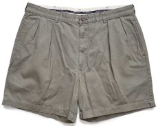画像1: 90s メキシコ製 ポロ ラルフローレン ANDREW SHORT ツータック コットン チノ ショートパンツ グリーングレー W38★145 ショーツ (1)