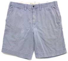 画像1: 00s ポロ ラルフローレン RELAXED FIT USED加工 コットン ショートパンツ ブルーグレー W34★164 ショーツ (1)