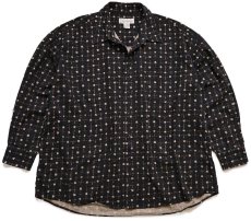画像1: 90s CROSSINGS 総柄 プリント コットンシャツ 黒 XXL★特大 (1)