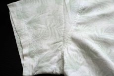 画像7: Nat Nast リーフ 総柄 半袖 シルク×コットンシャツ オフホワイト×薄緑 XXL★特大 (7)