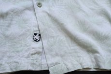 画像5: Nat Nast リーフ 総柄 半袖 シルク×コットンシャツ オフホワイト×薄緑 XXL★特大 (5)