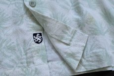 画像5: Nat Nast リーフ 総柄 半袖 シルク×コットンシャツ オフホワイト×薄緑 L (5)