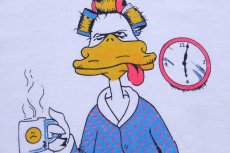 画像4: 90s USA製 I DON'T DO MORNINGS ダック イラスト Tシャツ 白 XL (4)