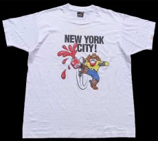 画像2: 90s USA製 NEW YORK CITY ! SALSA カウボーイ イラスト Pace ロゴ 両面プリント Tシャツ 白 L (2)