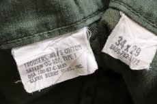 画像6: 60s 米軍 U.S.ARMY コットンサテン ユーティリティ ベイカーパンツ カスタム オリーブグリーン W34 L29 (6)