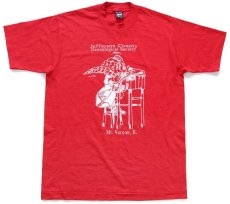 画像2: デッドストック★90s USA製 Jefferson County Genealogical Society アート Tシャツ 赤 L (2)