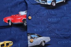 画像4: ハワイ製 PARADISE FOUND PONTIAC GTO 総柄 オープンカラー レーヨンシャツ XL★アロハ (4)