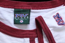 画像4: 90s USA製 CC CENTENARY COLLEGE チョコチン コットン リンガーTシャツ 白×バーガンディ XL (4)