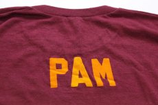 画像4: 80s USA製 Healthknit FSU PAM フェルトプリント Tシャツ バーガンディ M (4)