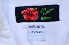 画像4: ハワイ製 Ali'i Fashions サーフボード オープンカラー コットン アロハシャツ 白 (4)