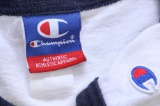画像4: 00s Championチャンピオン U OF D チョコチン コットン リンガーTシャツ 白×紺 (4)
