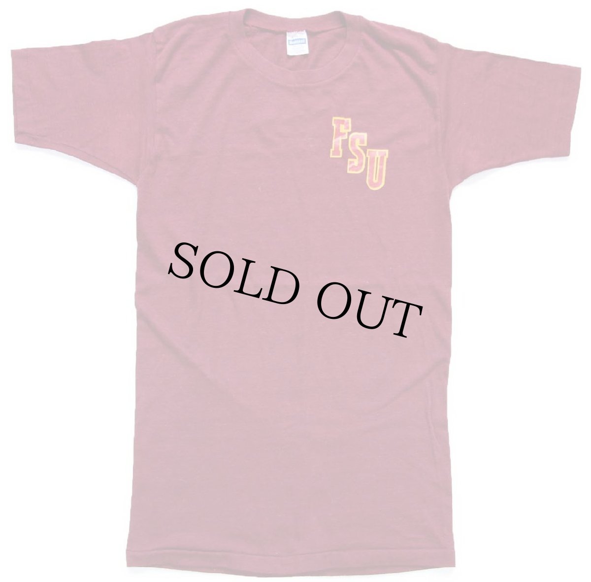 画像2: 80s USA製 Healthknit FSU PAM フェルトプリント Tシャツ バーガンディ M (2)