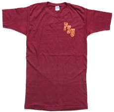 画像2: 80s USA製 Healthknit FSU PAM フェルトプリント Tシャツ バーガンディ M (2)
