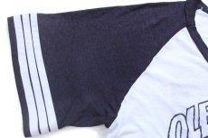 画像6: 80s OLE FOOLS 13 ナンバリング ツートン 切り替え Vネック アスレチックTシャツ 白×黒 (6)