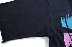 画像6: 90s USA製 CALIFORNIA ヤシの木 ビーチ アート コットンTシャツ 黒 フェード L (6)