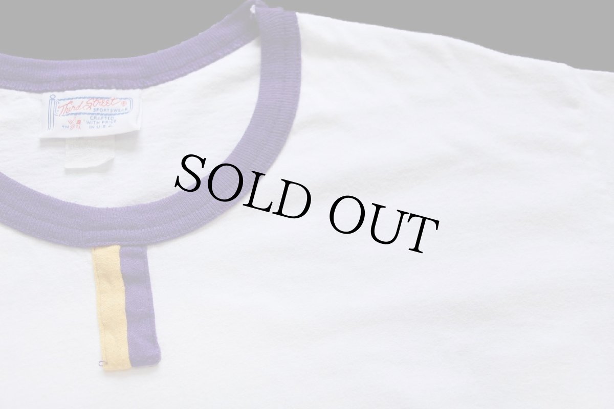 画像4: 90s USA製 WILLIAMS チョコチン コットン リンガーTシャツ 白×紫 XXL★特大 (4)