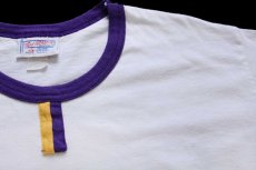 画像4: 90s USA製 WILLIAMS チョコチン コットン リンガーTシャツ 白×紫 XXL★特大 (4)