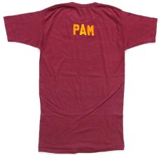画像3: 80s USA製 Healthknit FSU PAM フェルトプリント Tシャツ バーガンディ M (3)