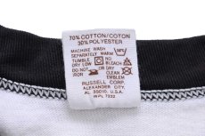 画像6: 70s USA製 RUSSELLラッセル HOTEL EZRA CORNELL 57 アート 七分袖 ラグランTシャツ 白×黒 XL (6)