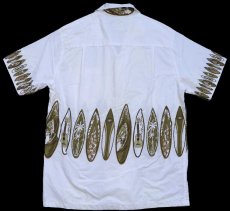画像2: ハワイ製 Ali'i Fashions サーフボード オープンカラー コットン アロハシャツ 白 (2)