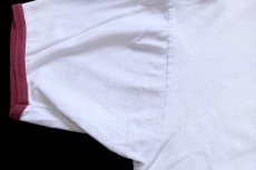 画像5: 90s USA製 CC CENTENARY COLLEGE チョコチン コットン リンガーTシャツ 白×バーガンディ XL (5)