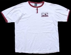 画像2: 90s USA製 CC CENTENARY COLLEGE チョコチン コットン リンガーTシャツ 白×バーガンディ XL (2)
