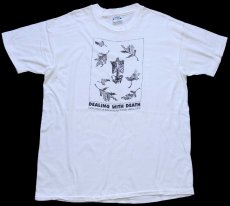 画像2: 90s USA製 Hanes DEALING WITH DEATH Expressions of mourning for friends lost to AIDS アート コットンTシャツ 白 XL (2)