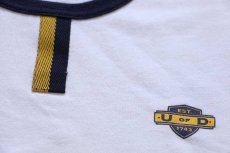 画像5: 00s Championチャンピオン U OF D チョコチン コットン リンガーTシャツ 白×紺 (5)