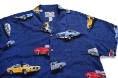 画像3: ハワイ製 PARADISE FOUND PONTIAC GTO 総柄 オープンカラー レーヨンシャツ XL★アロハ (3)