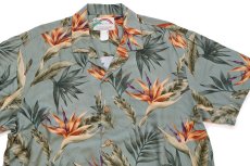 画像3: ハワイ製 PARADISE FOUND 極楽鳥花 オープンカラー レーヨン アロハシャツ L (3)