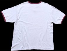 画像3: 90s USA製 Championチャンピオン TAFT チョコチン コットン リンガーTシャツ 白×ワインレッド XL (3)