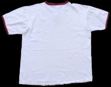 画像3: 90s USA製 CC CENTENARY COLLEGE チョコチン コットン リンガーTシャツ 白×バーガンディ XL (3)