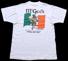 画像4: 80s USA製 McGee's an IRISH PUB 両面プリント コットンTシャツ 白 L (4)