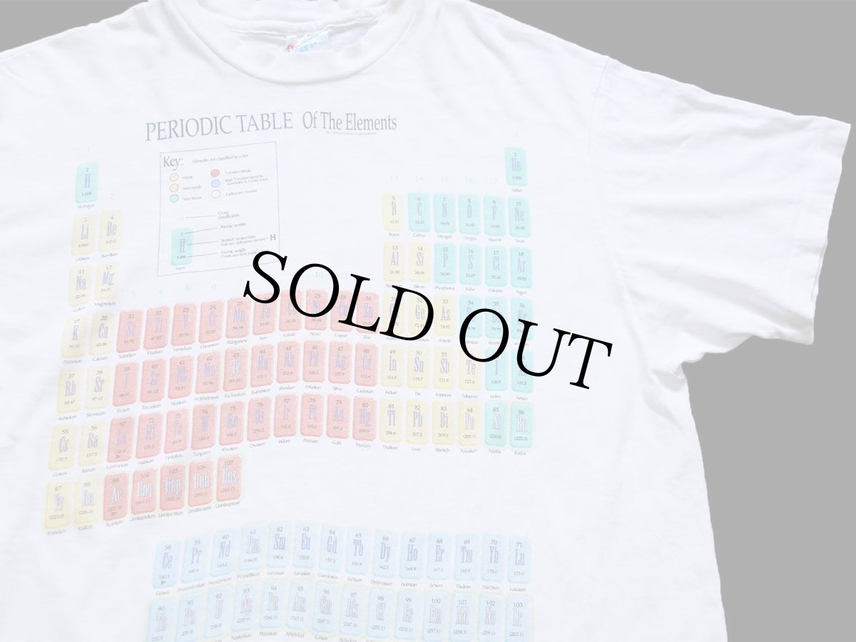 画像1: 90s USA製 Hanes PERIODIC TABLE Of The Elements コットンTシャツ 白 L (1)