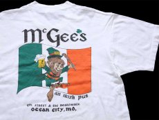 画像1: 80s USA製 McGee's an IRISH PUB 両面プリント コットンTシャツ 白 L (1)