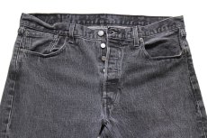 画像4: Levi'sリーバイス 501 ストレッチ 先染め ブラック デニムパンツ W38 L30★SDP4492 (4)