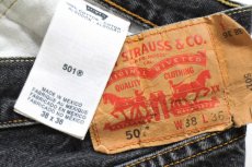 画像5: Levi'sリーバイス 501 ダメージ ブラック 先染め デニムパンツ W38★SDP4494 (5)