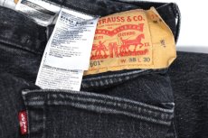 画像5: Levi'sリーバイス 501 ストレッチ 先染め ブラック デニムパンツ W38 L30★SDP4492 (5)