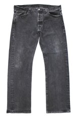 画像2: Levi'sリーバイス 501 ストレッチ 先染め ブラック デニムパンツ W38 L30★SDP4492 (2)