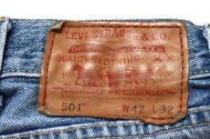 画像5: 00s Levi'sリーバイス 501 USED加工 パッチワーク リペア デニムパンツ W42 L32★SDP4478 (5)