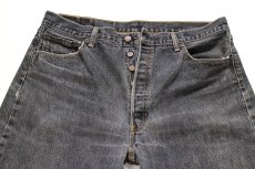画像4: Levi'sリーバイス 501 ダメージ ブラック 先染め デニムパンツ W38★SDP4494 (4)