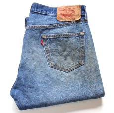 画像1: 00s Levi'sリーバイス 501 ダメージ&汚れ デニムパンツ ヒゲ W38★SDP4525 (1)