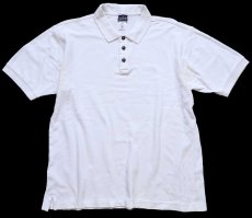 画像1: 00s patagoniaパタゴニア ロゴ刺繍 オーガニックコットン 鹿の子 ポロシャツ WHT ホワイト M (1)