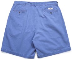 画像2: 90s メキシコ製 ポロ ラルフローレン TYLER SHORT ツータック コットン チノ ショートパンツ ライトブルー W36★160 ショーツ (2)